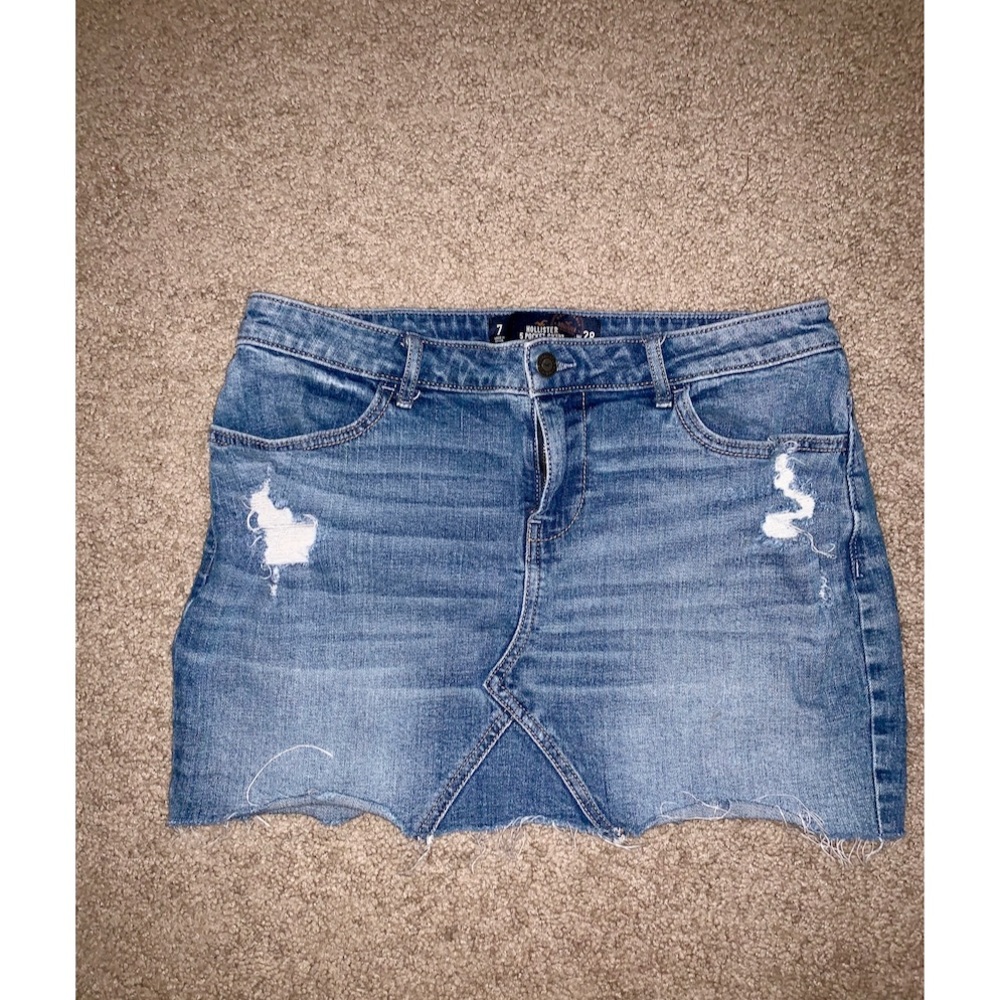 Hollister Distressed Jean Skirt Size 7